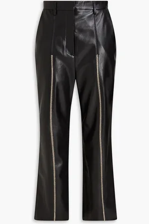 Nanushka Lucee Hose aus veganem Leder mit geradem Bein und Stickereien - - M