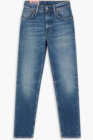 Acne Studios Halbhohe Cropped Skinny Jeans in ausgewaschener Optik - Blau - 24W/ 30L