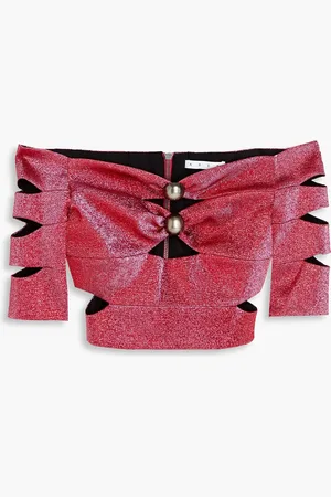AREA Schulterfreies Oberteil aus Jersey mit Cut-outs - - M