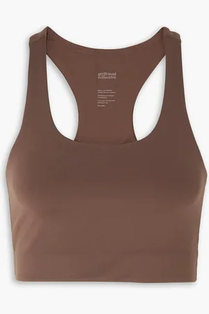 GIRLFRIEND COLLECTIVE Paloma Sport-BH aus recyceltem Stretch-Material - Braun - XXS