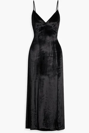 ALICE+OLIVIA Alice Olivia - Julietta Midikleid aus Samt in Knitteroptik - - US 12