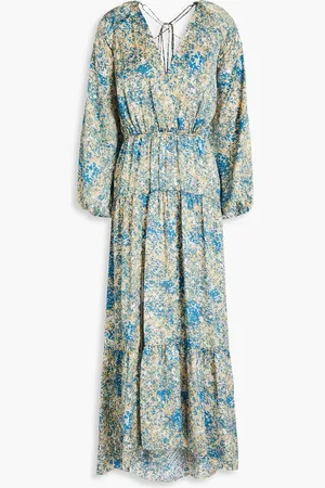 Maje Gestuftes Midikleid aus Satin mit Print - - FR 42