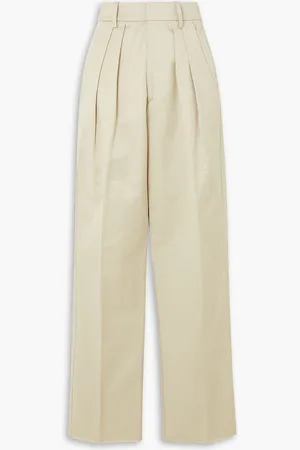 FORTELA Janet Hose mit geradem Bein aus Twill aus einer Baumwoll-Leinenmischung mit Falten - Neutral - IT 38
