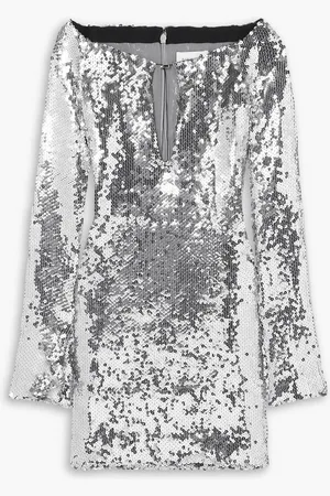 16Arlington Solare Minikleid aus Tüll mit Pailletten - Metallic - UK 10