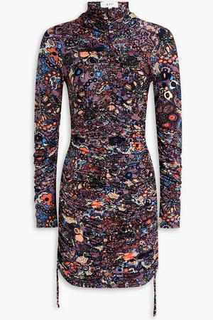 A.L.C. Nolan bedrucktes Minikleid aus Jersey mit Raffungen - - S