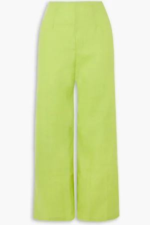 FAITHFULL THE BRAND Ottavio Hose mit weitem Bein aus Leinen - Grün - UK 16