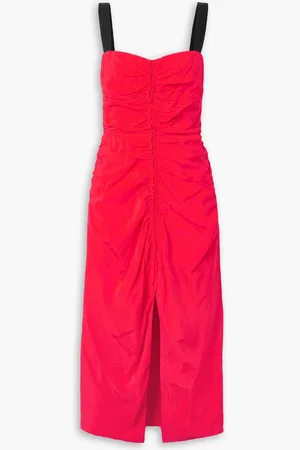 Jason Wu Midikleid aus Taft mit Raffungen und Ripsbandbesätzen - - US 2