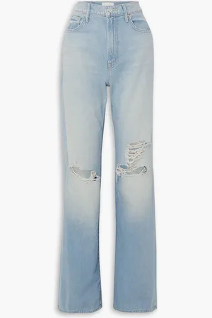 Mother The Maven Heel hoch sitzende Jeans mit geradem Bein in Distressed-Optik - Blau - 29