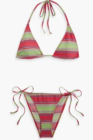 Lisa Marie Fernandez Gestreifter Triangel-Bikini aus einer Baumwollmischung - - 4
