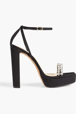 ALEXANDRE BIRMAN Agnes Plateausandalen aus Faille mit Kristallverzierung - - EU 38.5