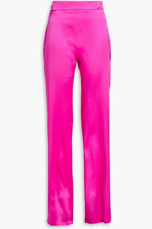 Safiyaa Zaya Hose mit geradem Bein aus Seidensatin - Lila - FR 36