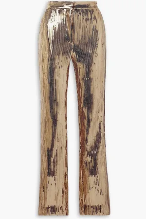 LAQUAN SMITH Hose mit geradem Bein aus Stretch-Jersey mit Pailletten - Metallic - XS