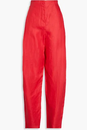 Emporio Armani Karottenhose aus Leinen-Twill mit Falten - Orange - IT 36