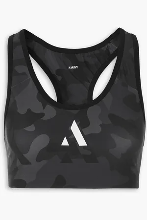 AARMY Chelsea Sport-BH aus Stretch-Material mit Camouflage-Print - Grau - S