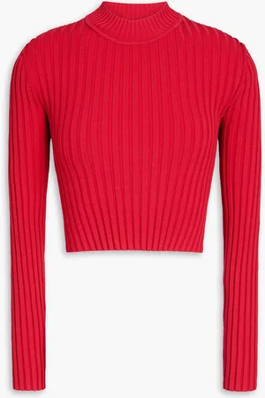 AJE Delphie Pullover aus Rippstrick mit Cut-outs und Twist-Detail - Rot - XL