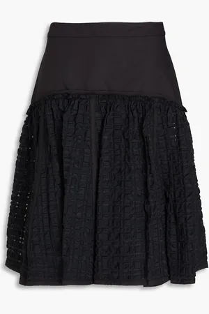 3.1 Phillip Lim Karierter Midirock aus Seersucker mit Taft-Einsätzen - - US 0