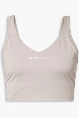 District Vision Khanti Sport-BH aus recyceltem Stretch-Material mit Prints - Grau - XS