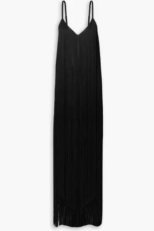 Alexander Wang Maxikleid aus Tüll mit Ripsbandbesatz und Fransen - - US 6