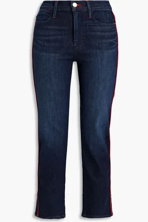 Frame Le High Straight hoch sitzende Cropped Jeans mit geradem Bein - Blau - 23