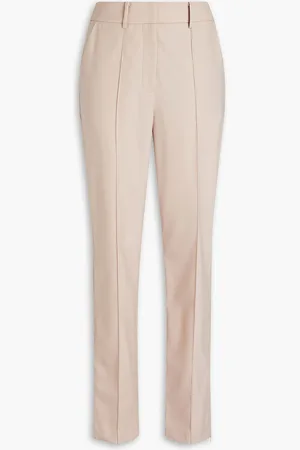 Anna Quan Hose mit schmalem Bein aus Twill aus einer Wollmischung - Neutral - UK 4