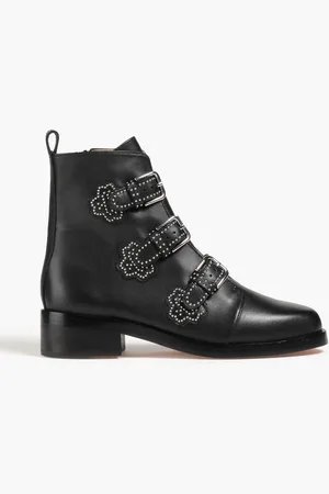 Maje Ankle Boots aus Leder mit Nieten - - EU 36