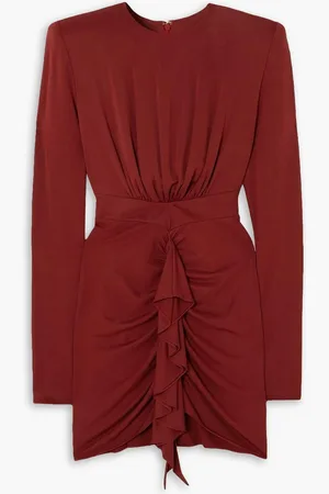 ALEXANDRE VAUTHIER Minikleid aus Stretch-Jersey mit Raffungen und Rüschen - Rot - FR 42