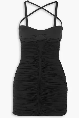 MUGLER Minikleid aus Stretch-Jersey mit Cut-outs und Raffungen - - FR 42