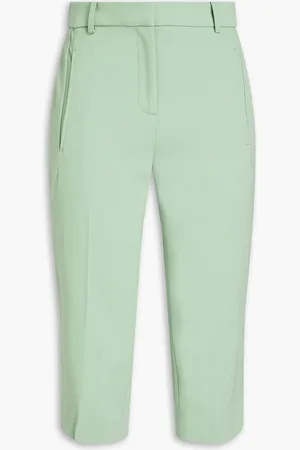 Loulou Studio Cropped Hose mit schmalem Bein aus Stretch-Wolle - Grün - XS