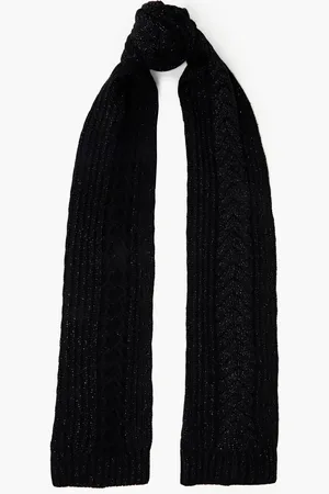 N.PEAL Schal aus einer Kaschmirmischung mit Zopfstrickmuster und Metallic-Effekt - - OneSize