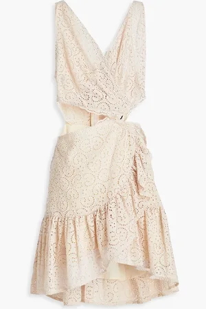 Sandro Verziertes Minikleid mit Lochstickerei und Cut-outs - Pink - FR 42