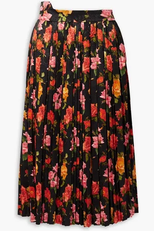 Commission Fanny Midirock aus glänzendem Jacquard mit floralem Print und Falten - - US 2