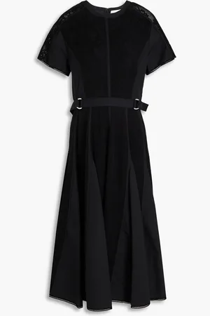 3.1 Phillip Lim Midikleid aus Popeline mit Spitzeneinsätzen und Gürtel - - US 2