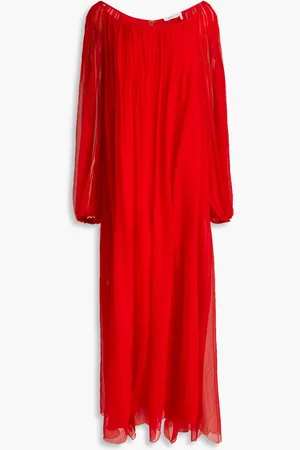 Chloé Plissiertes Maxikleid aus Seidenchiffon - - FR 40