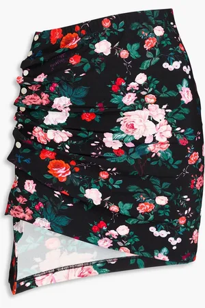 Paco rabanne Asymmetrischer Minirock aus Jersey mit floralem Print - - FR 40