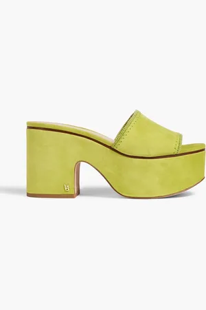 VERONICA BEARD Dessie Plateau-Mules aus Veloursleder - Grün - US 6.5