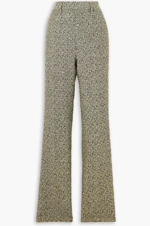 Alessandra Rich Hose mit geradem Bein aus kariertem Tweed aus einer Baumwollmischung mit Pailletten - Neutral - IT 44
