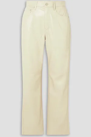 Nanushka Vinn Cropped Hose mit geradem Bein aus veganem Leder - Weiß - S