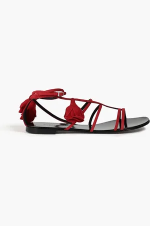 Giuseppe Zanotti Sandalen aus Veloursleder mit floralen Applikationen - - EU 35
