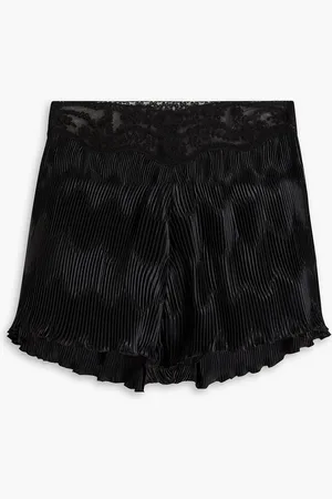 Serafini Shorts aus plissiertem Satin mit Spitzeneinsätzen - - IT 48