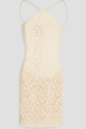 Savannah Morrow Jamaica gehäkeltes Neckholder-Strandkleid aus Pima-Baumwolle - Weiß - M