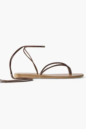 Ancient Greek Sandals Mitos Sandalen aus Leder mit geflochtenem Detail - Braun - EU 42