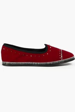 Giuseppe Zanotti Venezian Loafers aus Samt mit Nieten - Rot - EU 35
