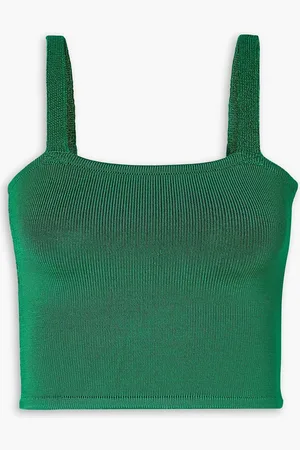 Calle Del Mar Verkürztes Tanktop aus Stretch-Strick - Grün - L