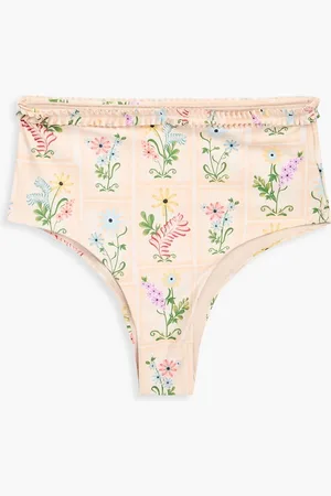 Agua by Agua Bendita Nopal Bikini-Höschen aus recyceltem Stretch-Material mit Blumenprint - - XS