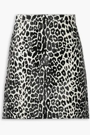 Michael Kors Minirock aus Kalbshaar mit Leopardenprint - - US 6