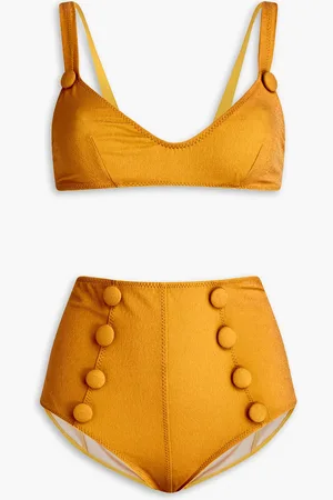 Lisa Marie Fernandez Magdalena Bikini aus Stretch-Crêpe - Gelb - 0