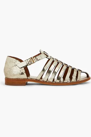 Tory Burch Sandalen aus Craquelé-Leder mit Metallic-Effekt - Metallic - US 5.5