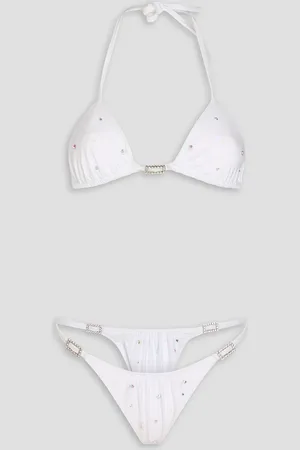 Alessandra Rich Neckholder-Triangel-Bikini mit Verzierung - - IT 44