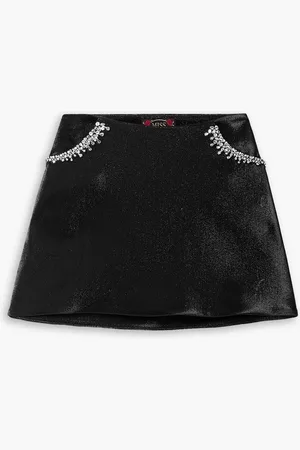 Miss Sohee Crystal-embellished lamé mini skirt - - UK 8