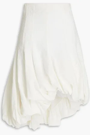 Chloé Asymmetrischer Minirock aus einer Baumwollmischung mit Lochstickerei - Weiß - FR 36